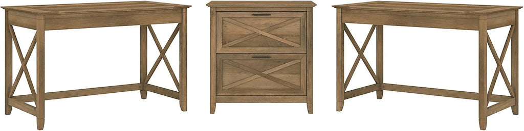 2 Person Desk Set with Lateral File Cabinet C81014