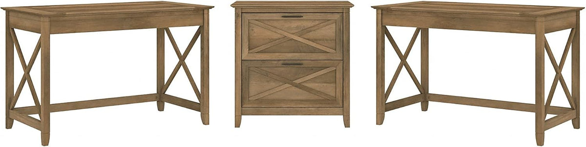 2 Person Desk Set with Lateral File Cabinet C81014