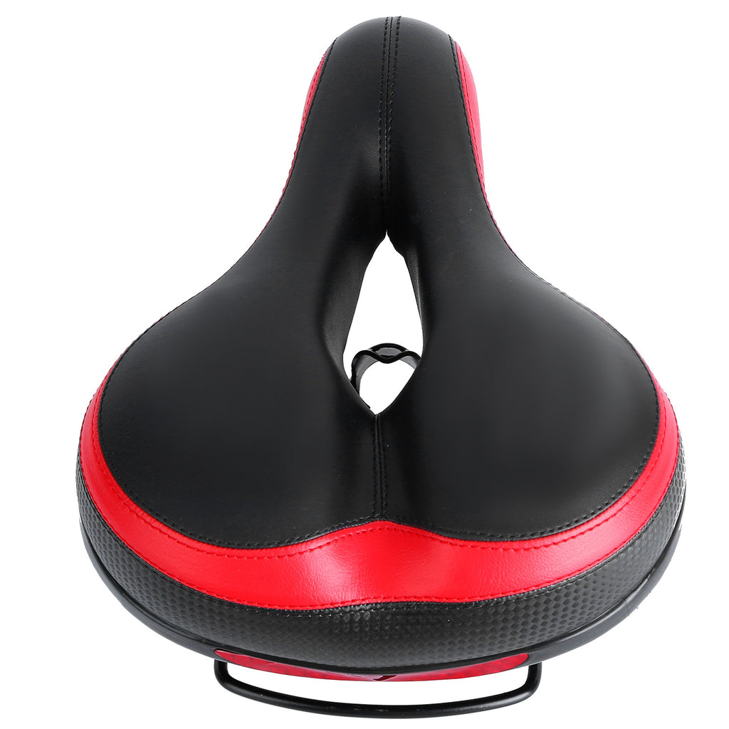 Black Red Bicycle Saddle Replacement with Dual Shock Absorbing Springs X33337