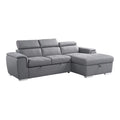 Gray 2-Piece Fabric Sectional with Pull-Out Bed K4498