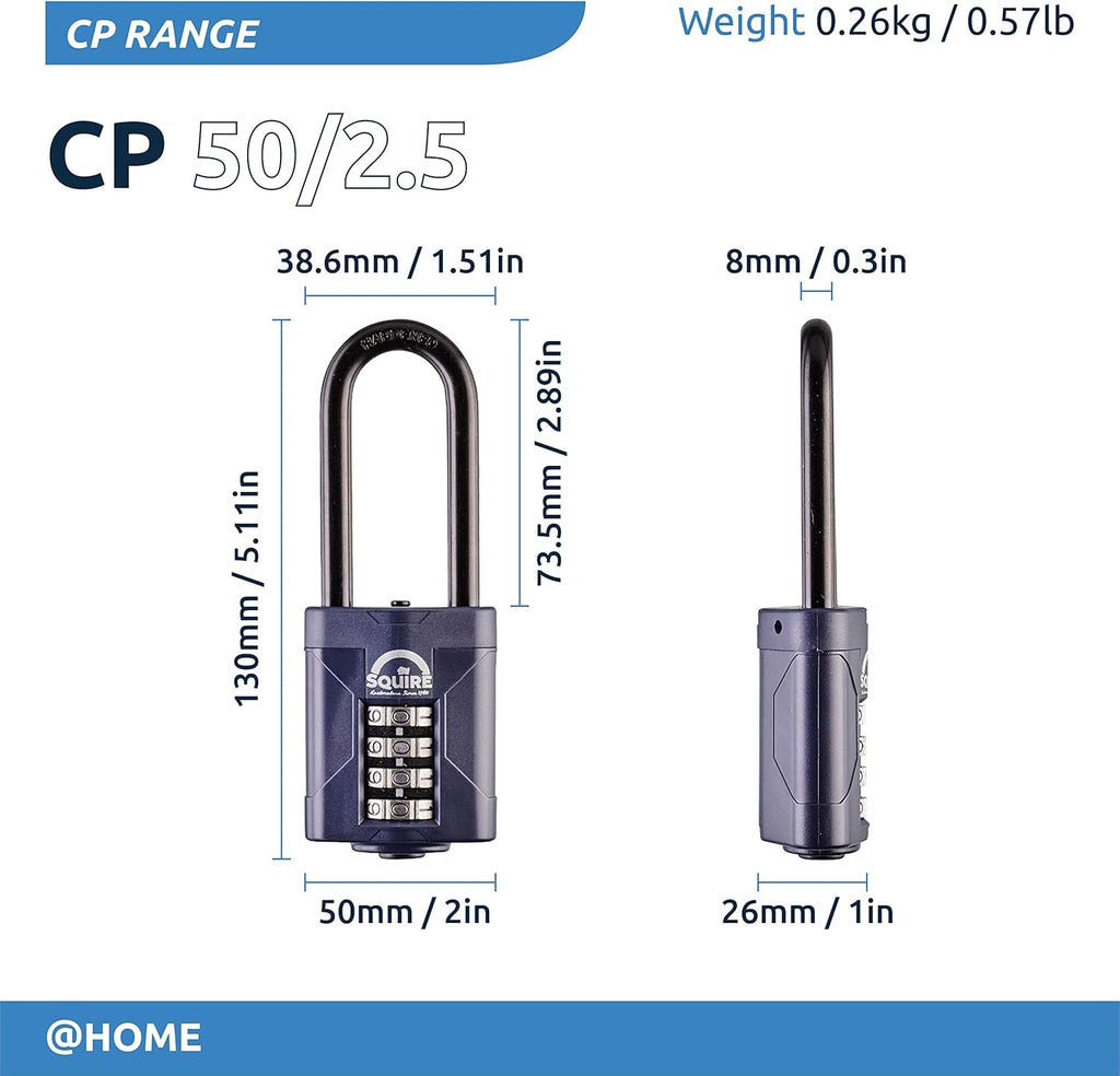 Blue 50 mm 4 Wheel Combination Padlock, Pack of 2 K798