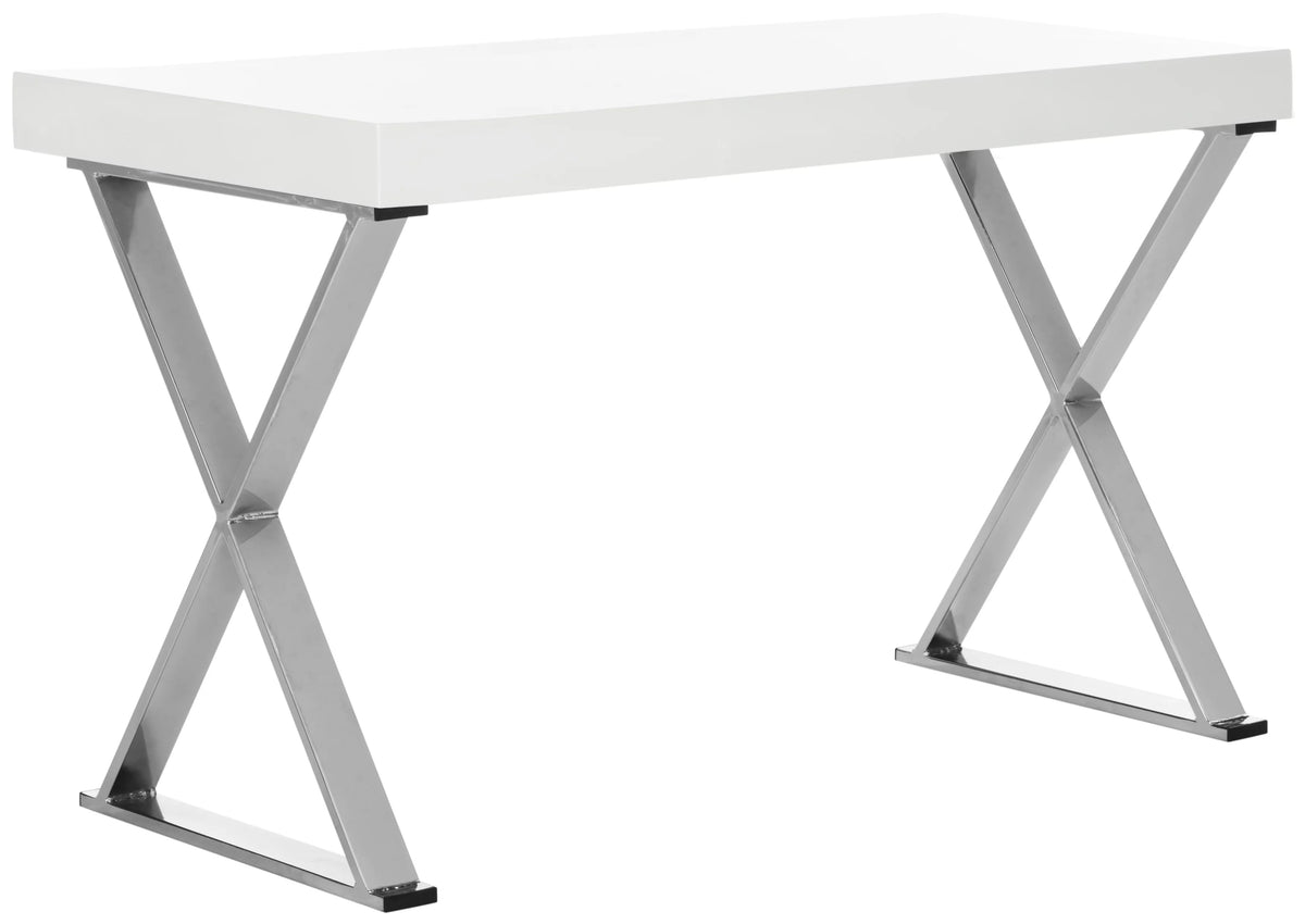 White Modern Desk with Pull-Out Drawer F843379