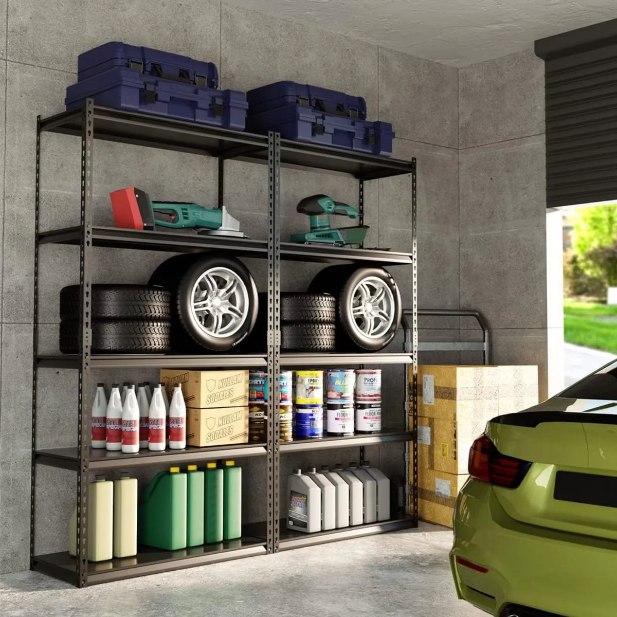Heavy Duty 5-Tier Metal Garage Storage Shelving Rack, 35.8" W x 16.2" D x 72" H V71584