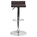 Black Vinyl Adjustable Height Barstool with Chrome Base D32740