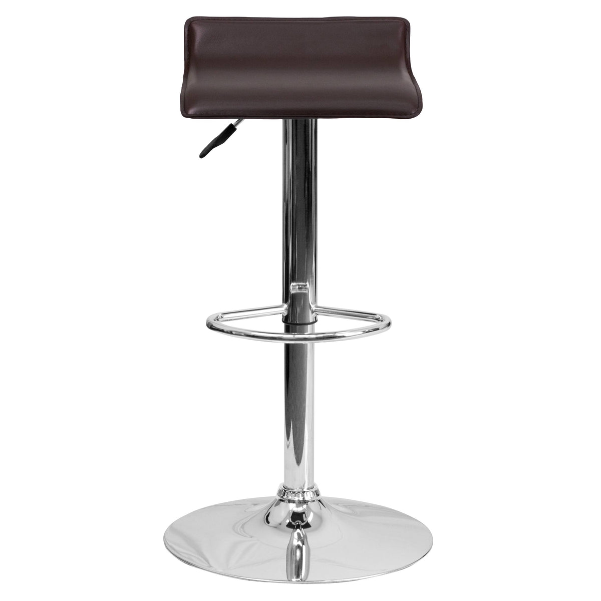 Black Vinyl Adjustable Height Barstool with Chrome Base D32740