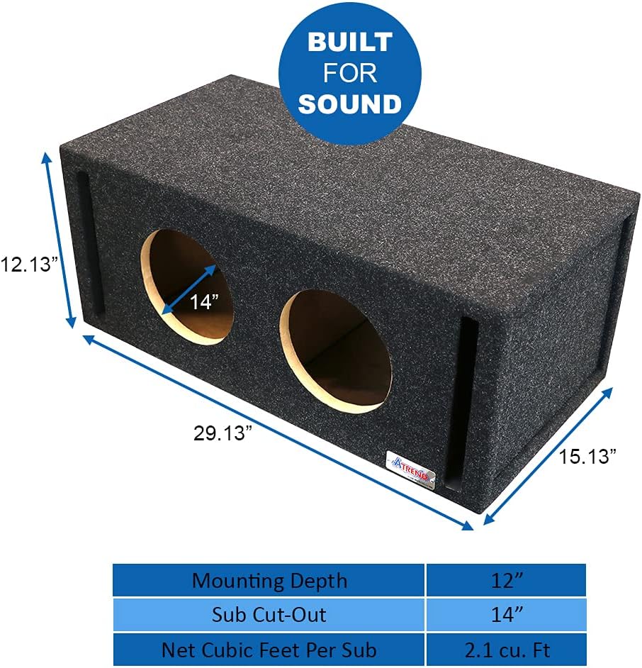8” Dual Vented Subwoofer Enclosure, Gray H93891