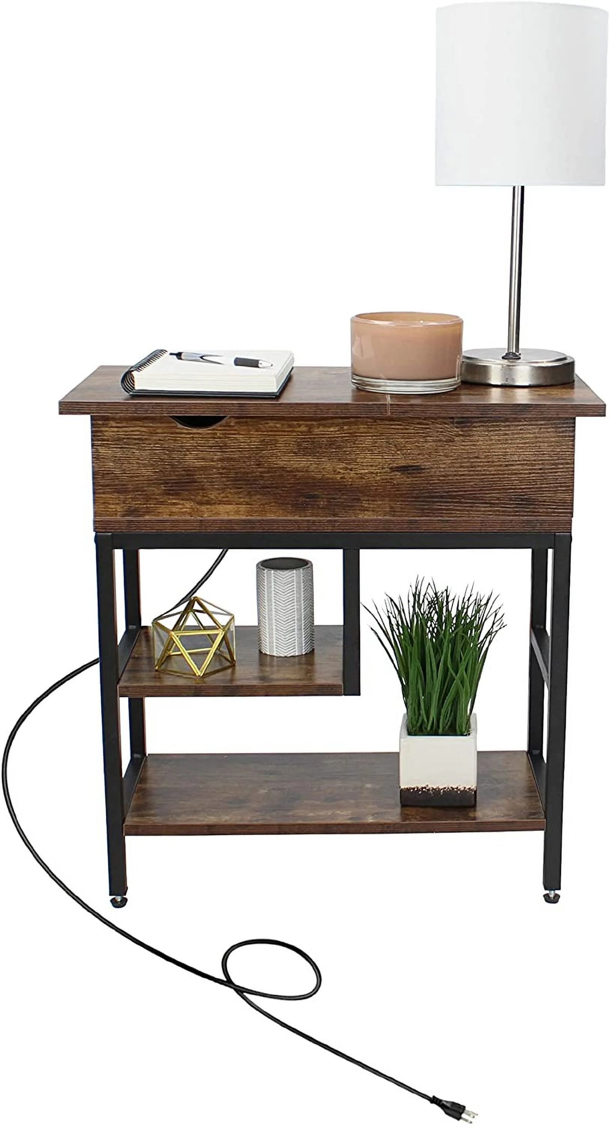 12 Inch Wide Narrow Charging End Table T961