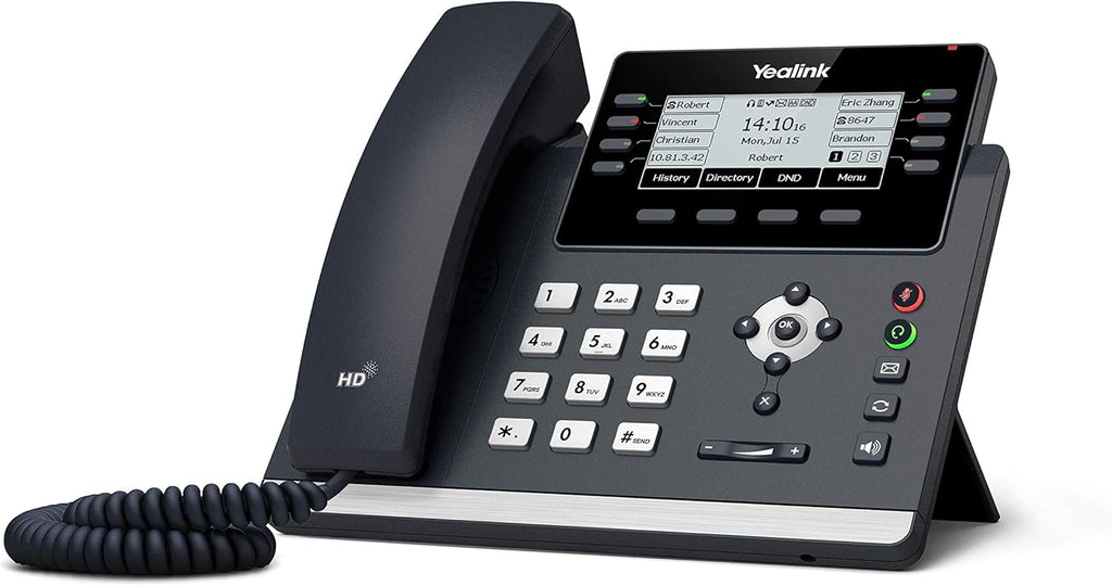 IP Phone, 12 VoIP Accounts, 3.7-Inch Graphical Display, Dual-Port Gigabit Ethernet, PoE I89390
