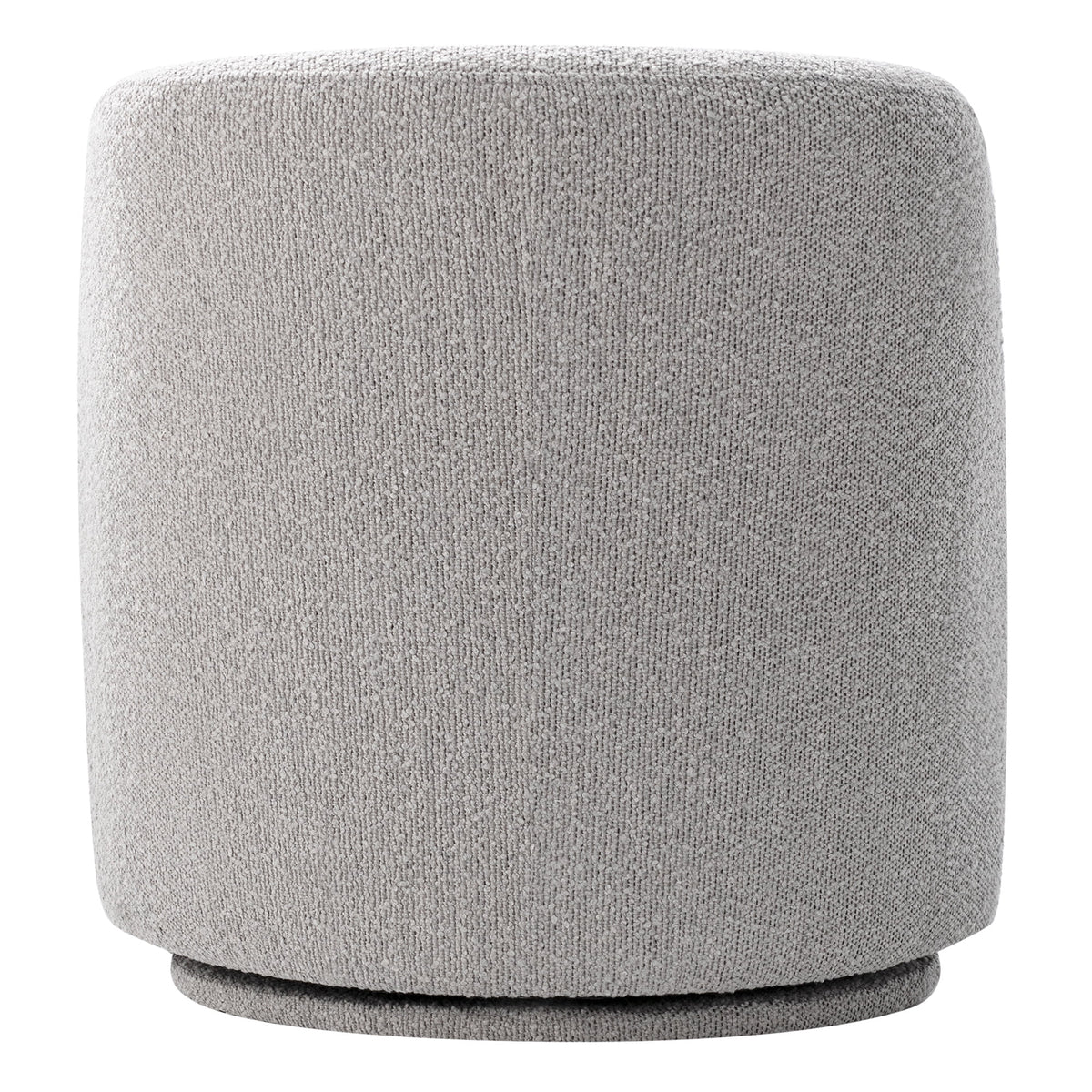 White Boucle Fabric Barrel Accent Chair O1912