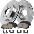 277mm 6 Lug Rotors + Ceramic Brake Pads + Clips N171494