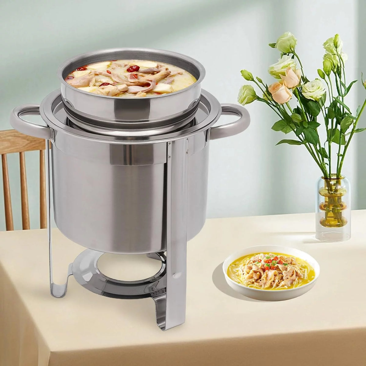 4.23-Quart Stainless Steel Soup Warmer with Lid U886