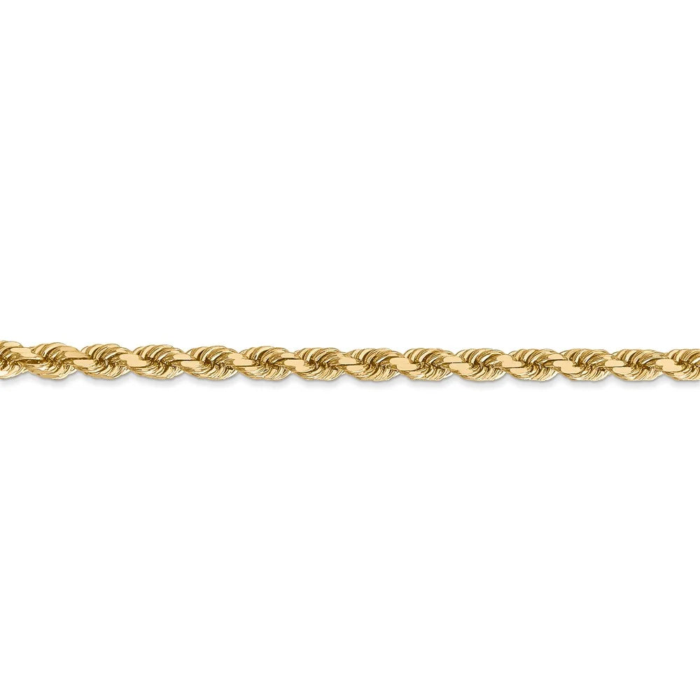 14kt Yellow Gold 4mm Diamond Cut Rope Chain with Lobster Clasp; 30 inch T92720