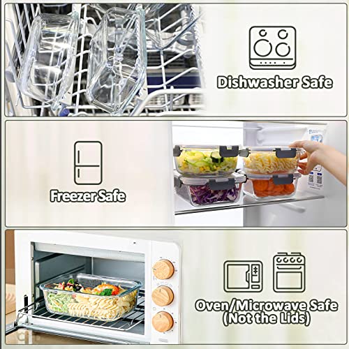 10-Pack 22 Oz Glass Meal Prep Containers with lids R507996