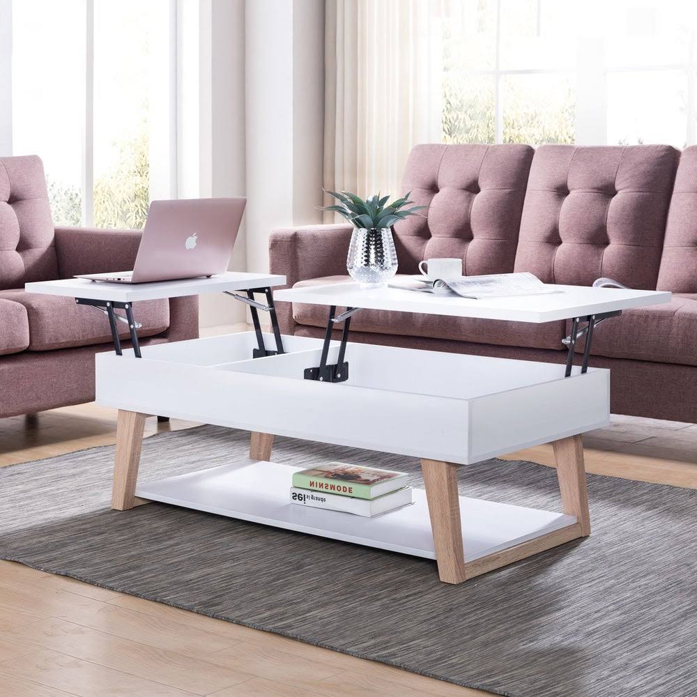 White Lift-Top Coffee Table H89028