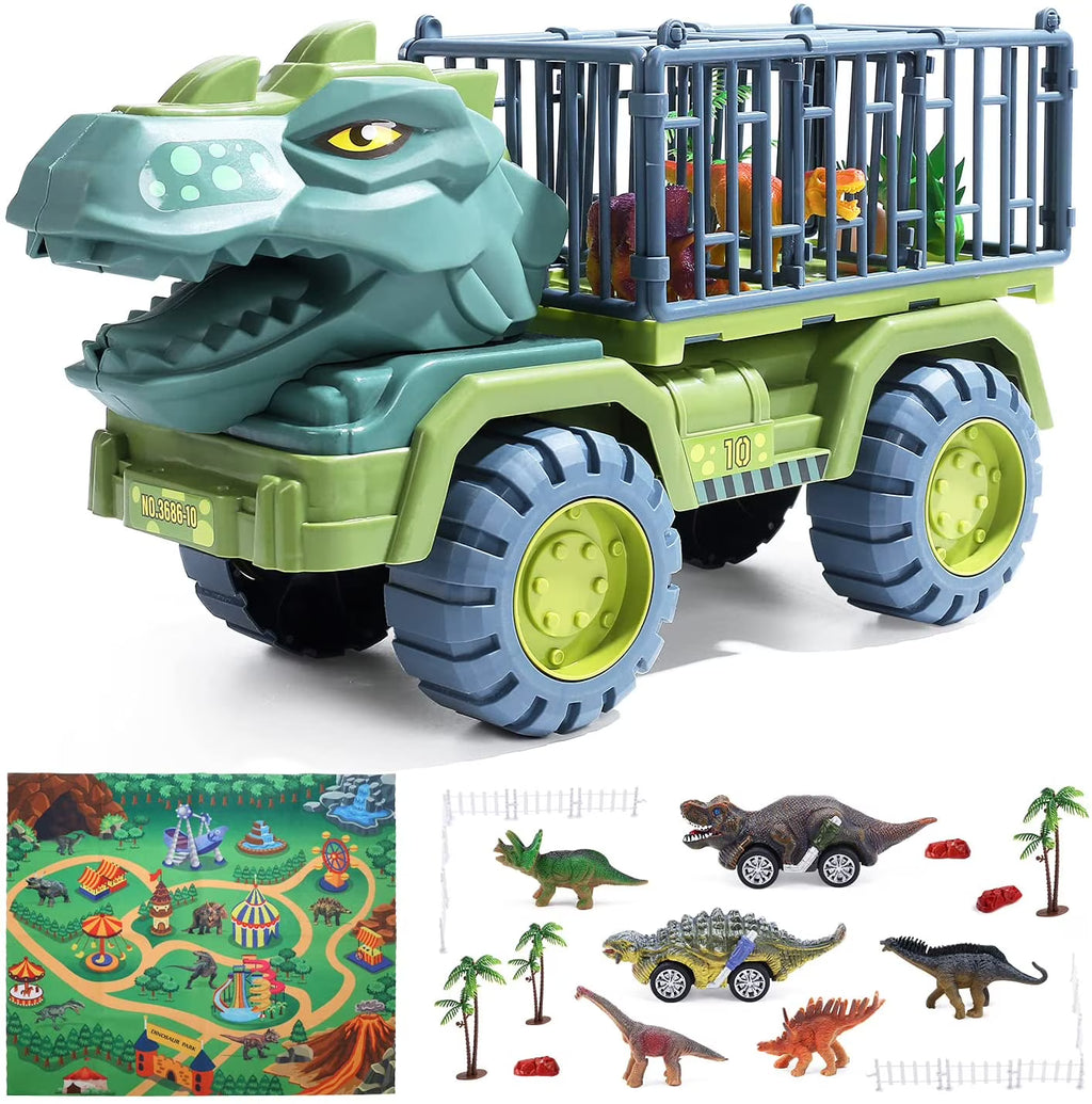Dinosaur Transport Car Carrier Truck with 15 Dinosaurs C1462