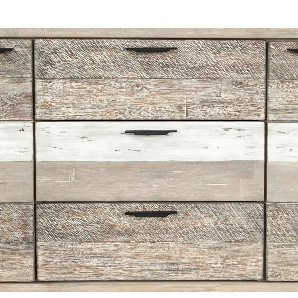 63 Inch Acacia Wood Sideboard Buffet Console Cabinet, 3 Drawers, Brown O1519