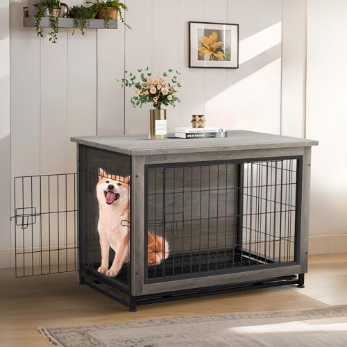 Grey Wooden Dog Kennel Table U52957