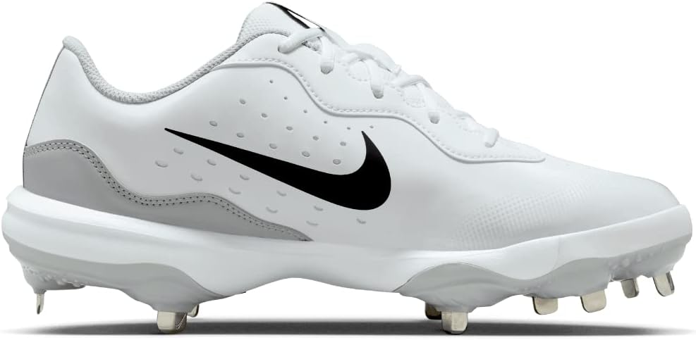 White Gray Size 8 Medium Baseball Cleats N26224