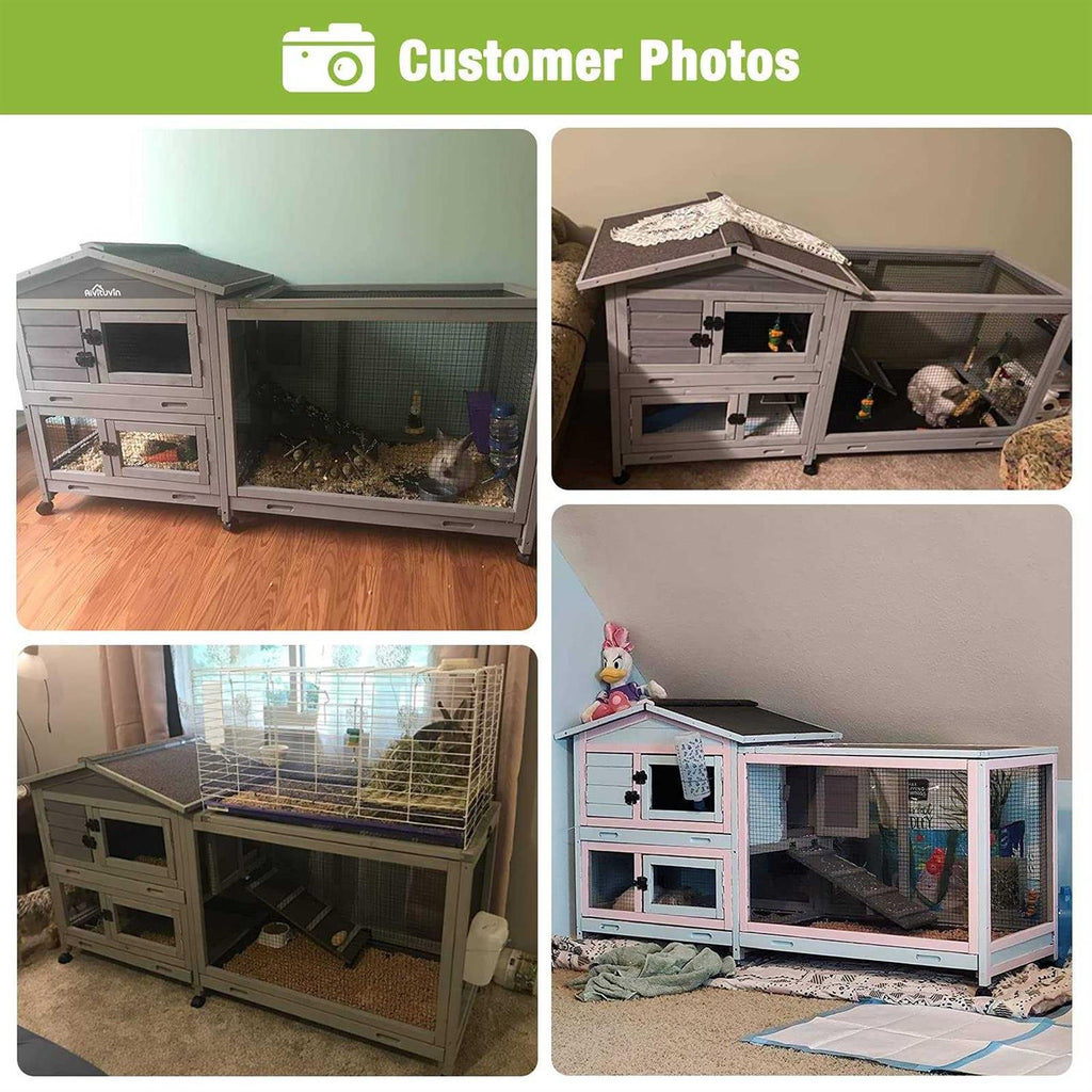 Outdoor Rabbit Hutch on Wheels with Run W409