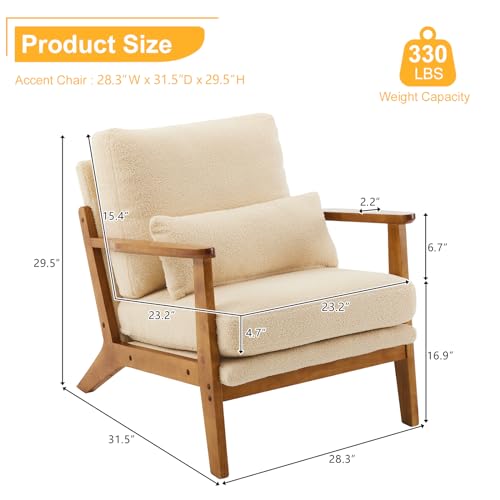 Brown Accent Chair with Lumbar Pillow K26911