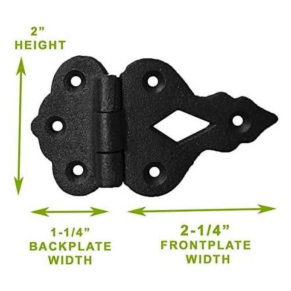 Black Wrought Iron Cabinet Hinge 3/8 In Offset Pack Of 2 U386