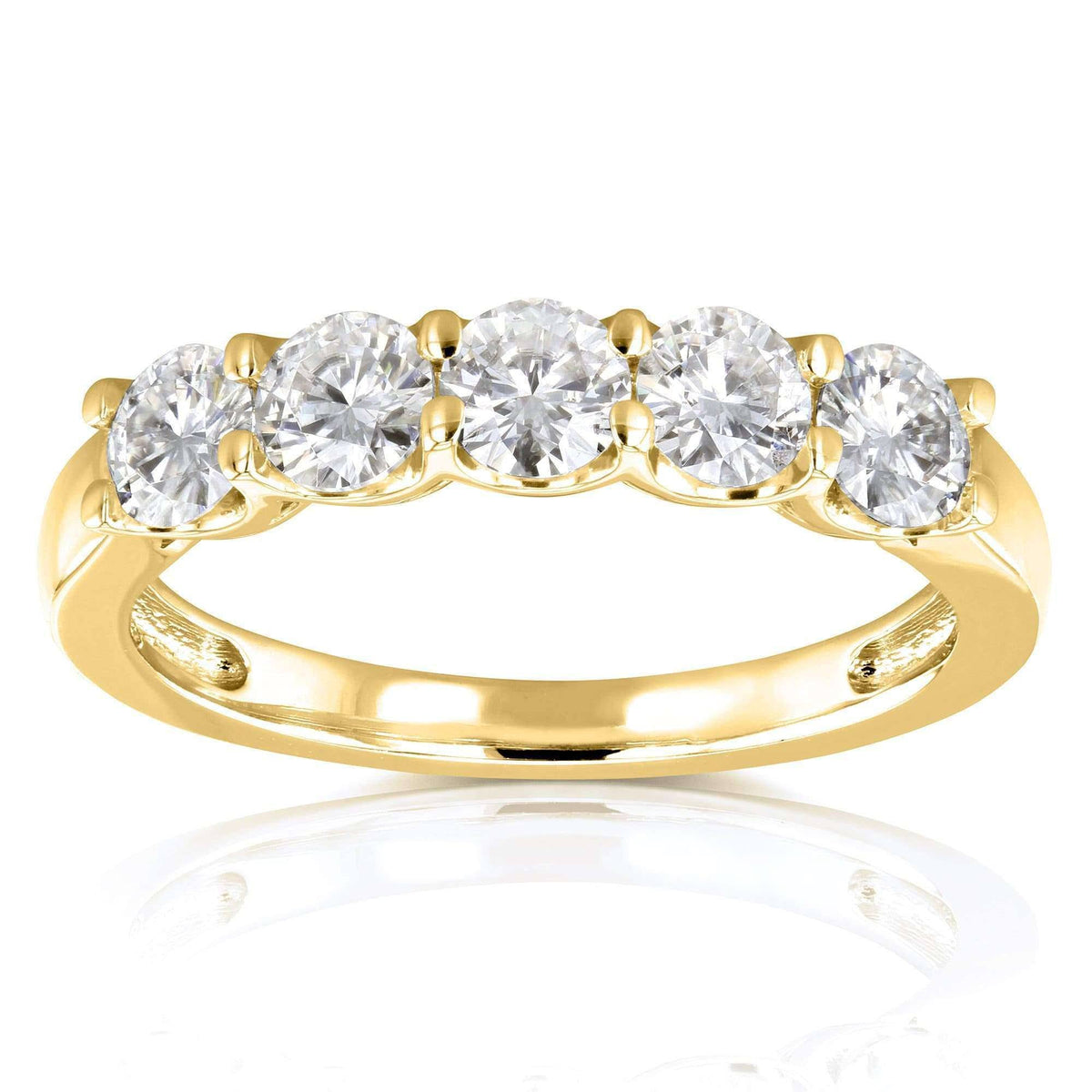 14K Yellow Gold Moissanite Bridal Wedding Band M811