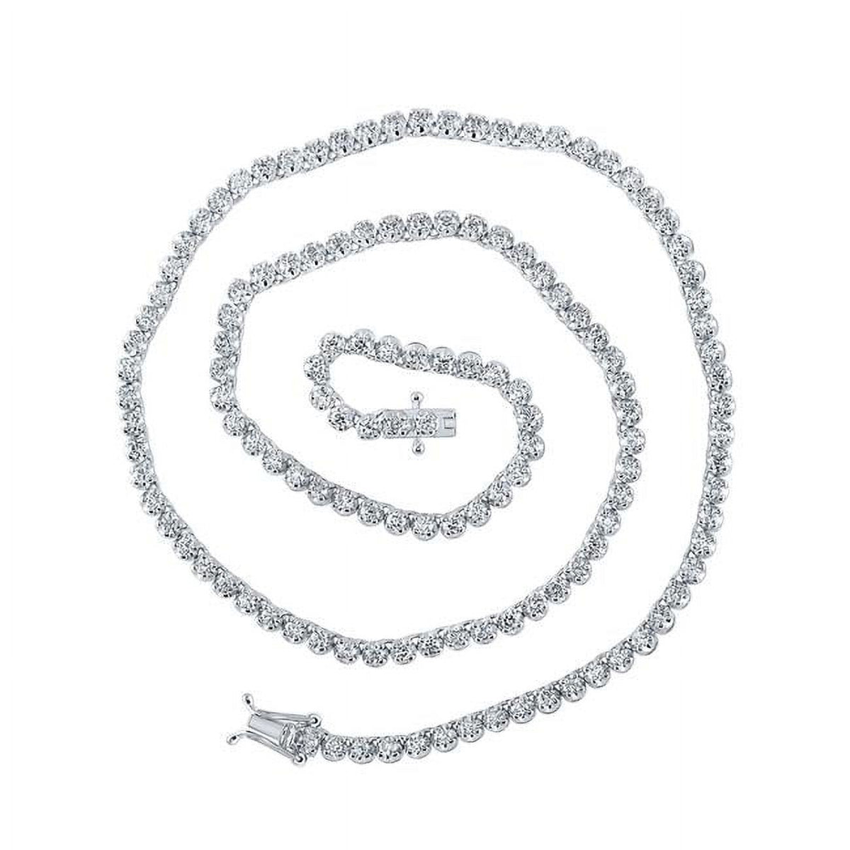 14K White Gold Diamond Tennis Chain Necklace 16 in. 4.375 CTTW S311109