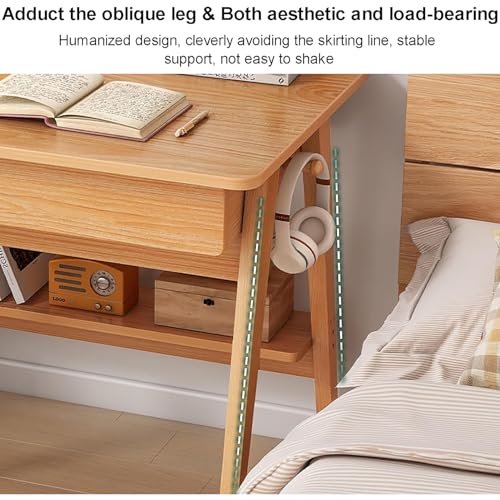 Walnut Wood Writing Desk with Drawers and Storage Shelves K418757