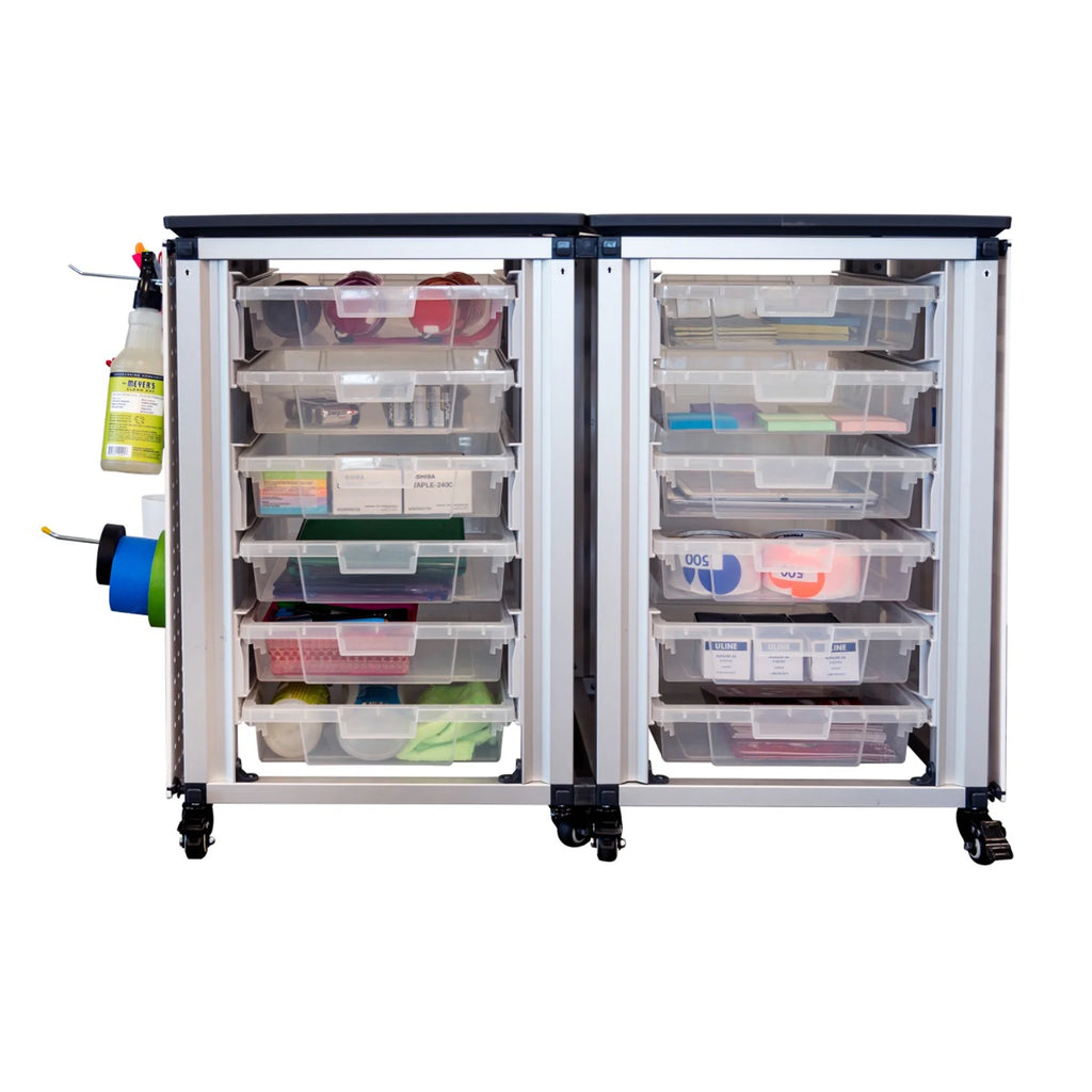 Modular Classroom Storage Cabinet with 12 Clear Bins V3549