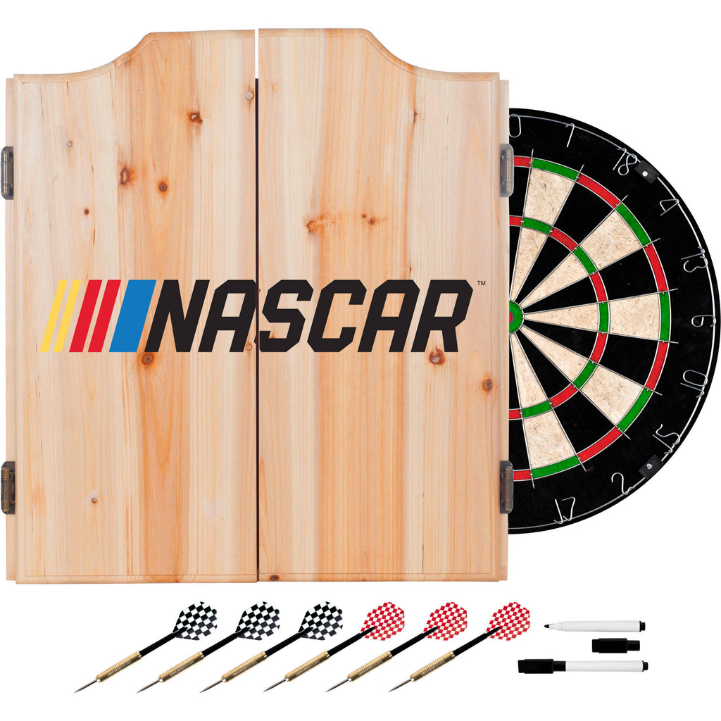 Beveled Wood Dart Cabinet Set P5647