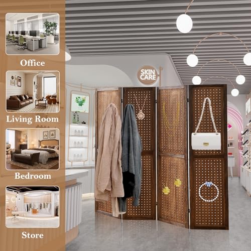 5.6Ft Wooden Pegboard Room Divider X87818