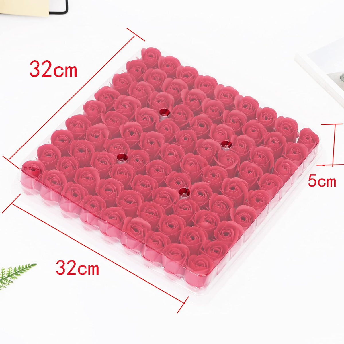 81Pcs Red Scented Bath Soap Rose Flower T612396