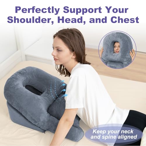 Face Down Pillow with Shredded Memory Foam and Removable Cover R342