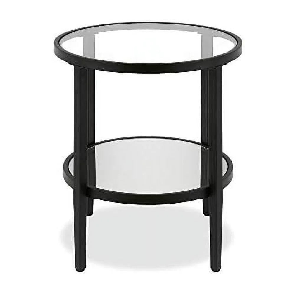 Round Modern Metal Side Table in Black T378177