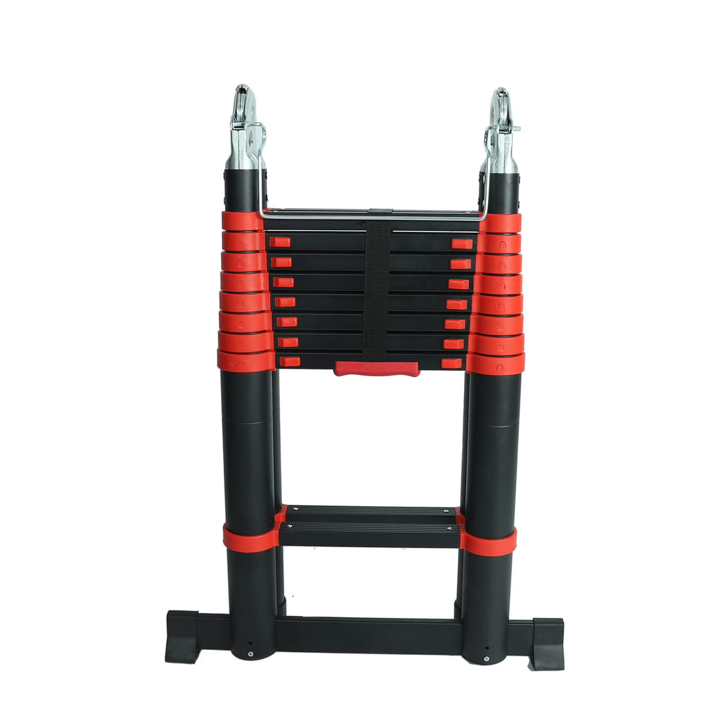 Aluminum Telescoping Extension Ladder, Red Alloy A-Frame Ladder V5551