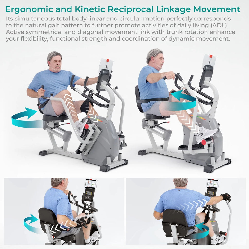 Recumbent Cross Trainer with Swivel Seat & Leg Harness D1244