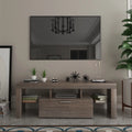 Brown TV Stand with LED Light and Storage Drawer X9021