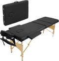 Black 3 Fold Portable Massage Bed with Carrying Case W22204