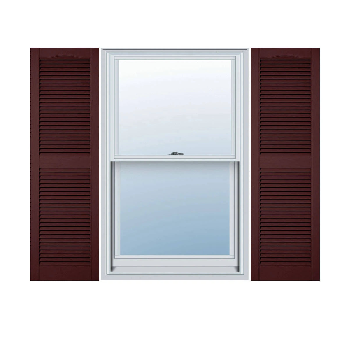 Vinyl Cathedral Top Open Louver Shutters M824