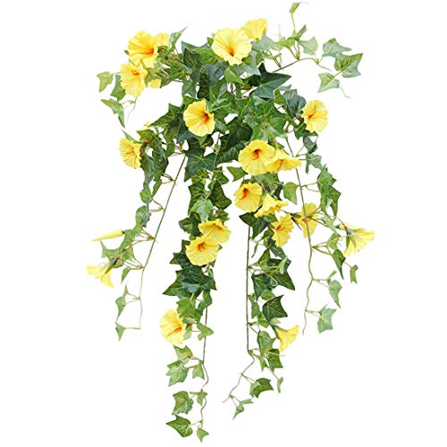 Artificial Morning Glory Trumpet Flower Vine Plastic Flower Bouquet Hanging Wall Strings M6382