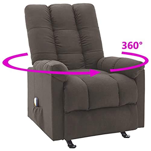 Brown Fabric Reclinable Massage Wingback Chair K65351