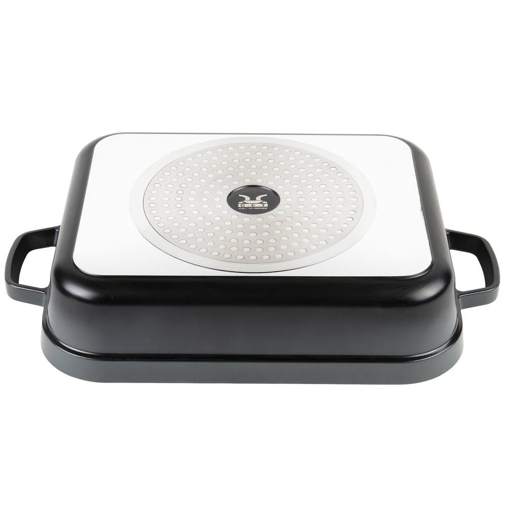Lightweight Cast Aluminum Roaster Pan with Lid, 5 Quart, Gray T65401