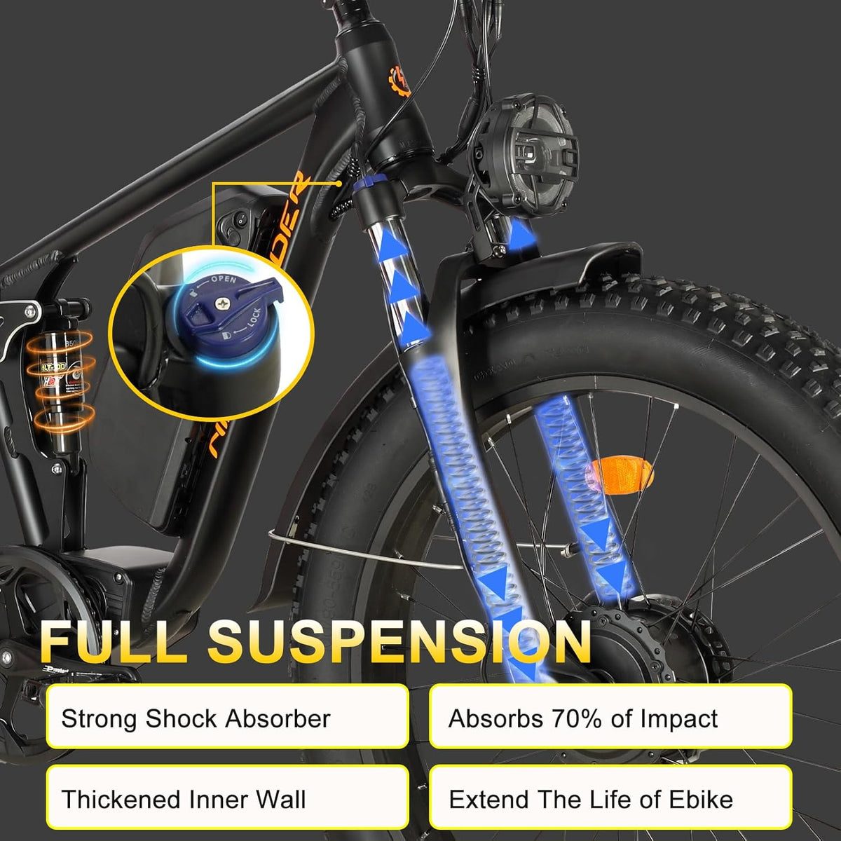 26" Fat Tire Electric Bike U45564