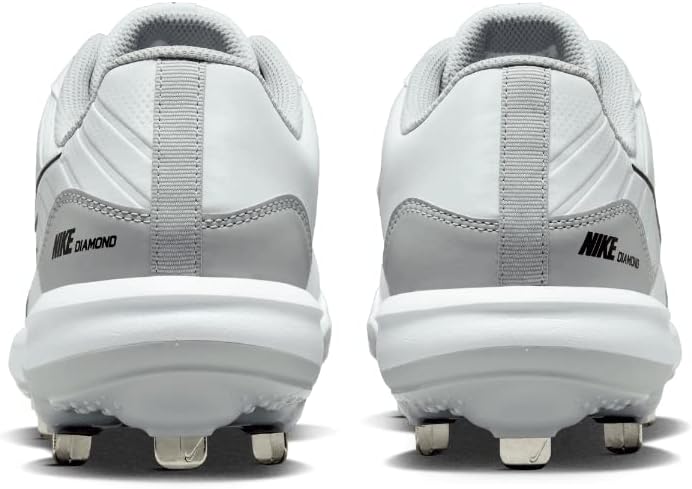 White Gray Size 8 Medium Baseball Cleats N26224