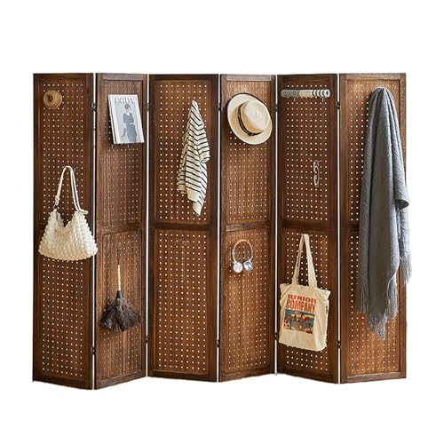 5.6Ft Wooden Pegboard Room Divider X87818