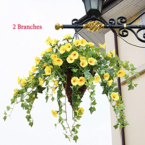Artificial Morning Glory Trumpet Flower Vine Plastic Flower Bouquet Hanging Wall Strings M6382