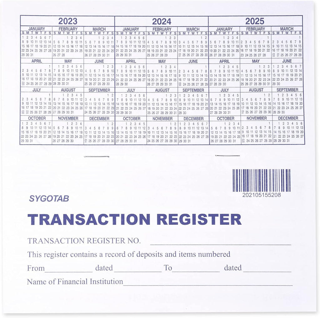 6PCS Checkbook Register C309324