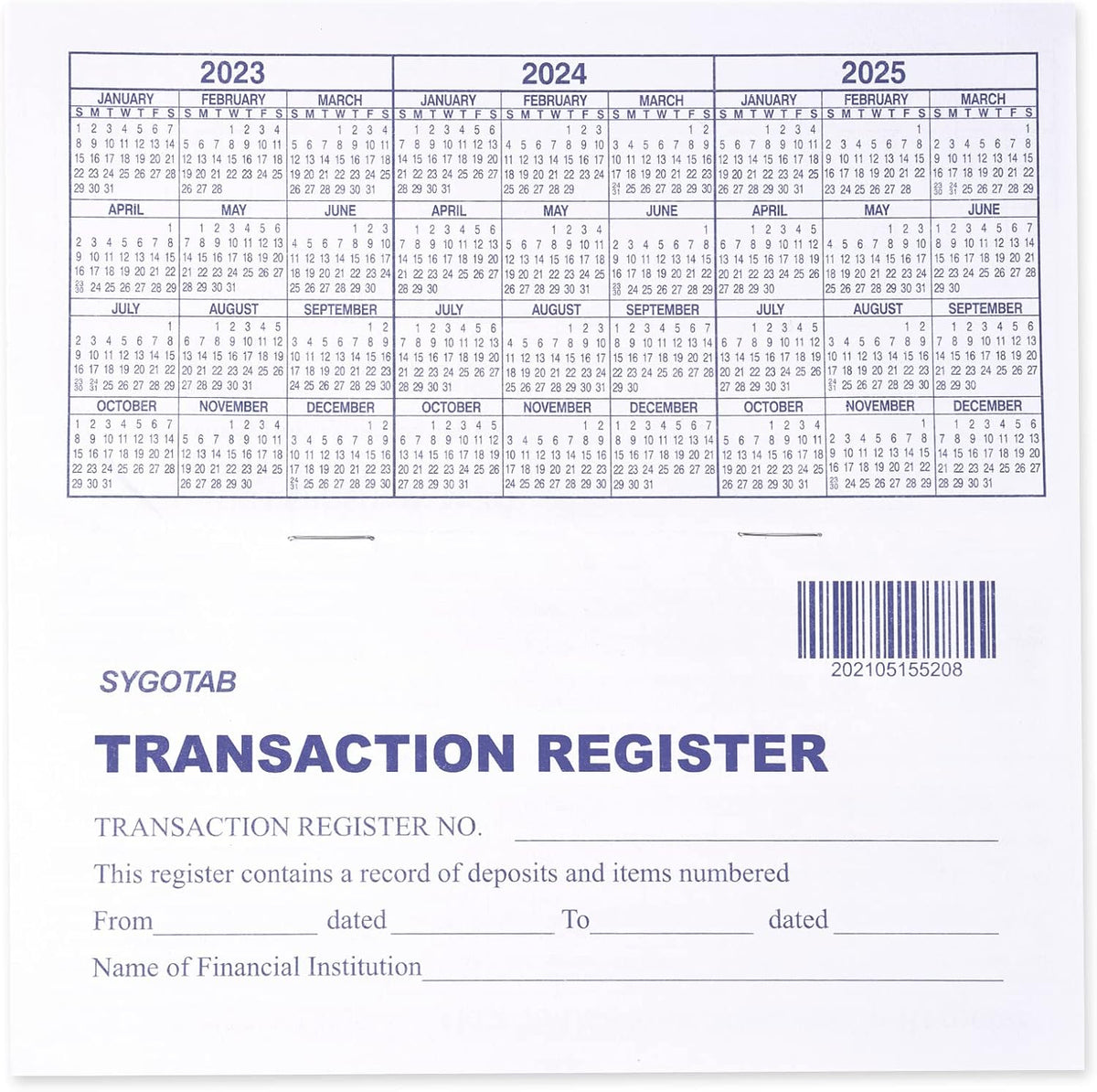 6PCS Checkbook Register C309324