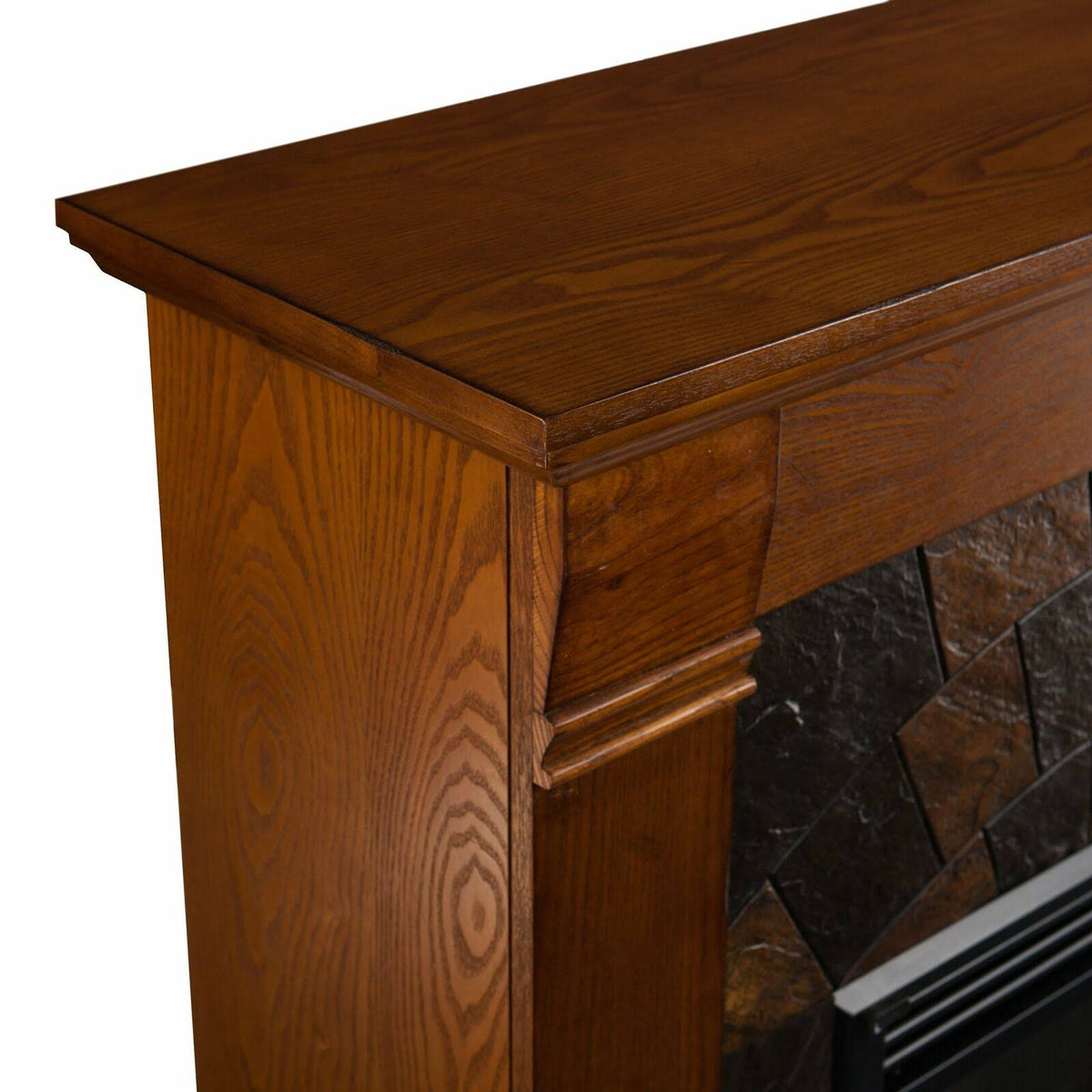 Salem Antique Oak Electric Fireplace S70412