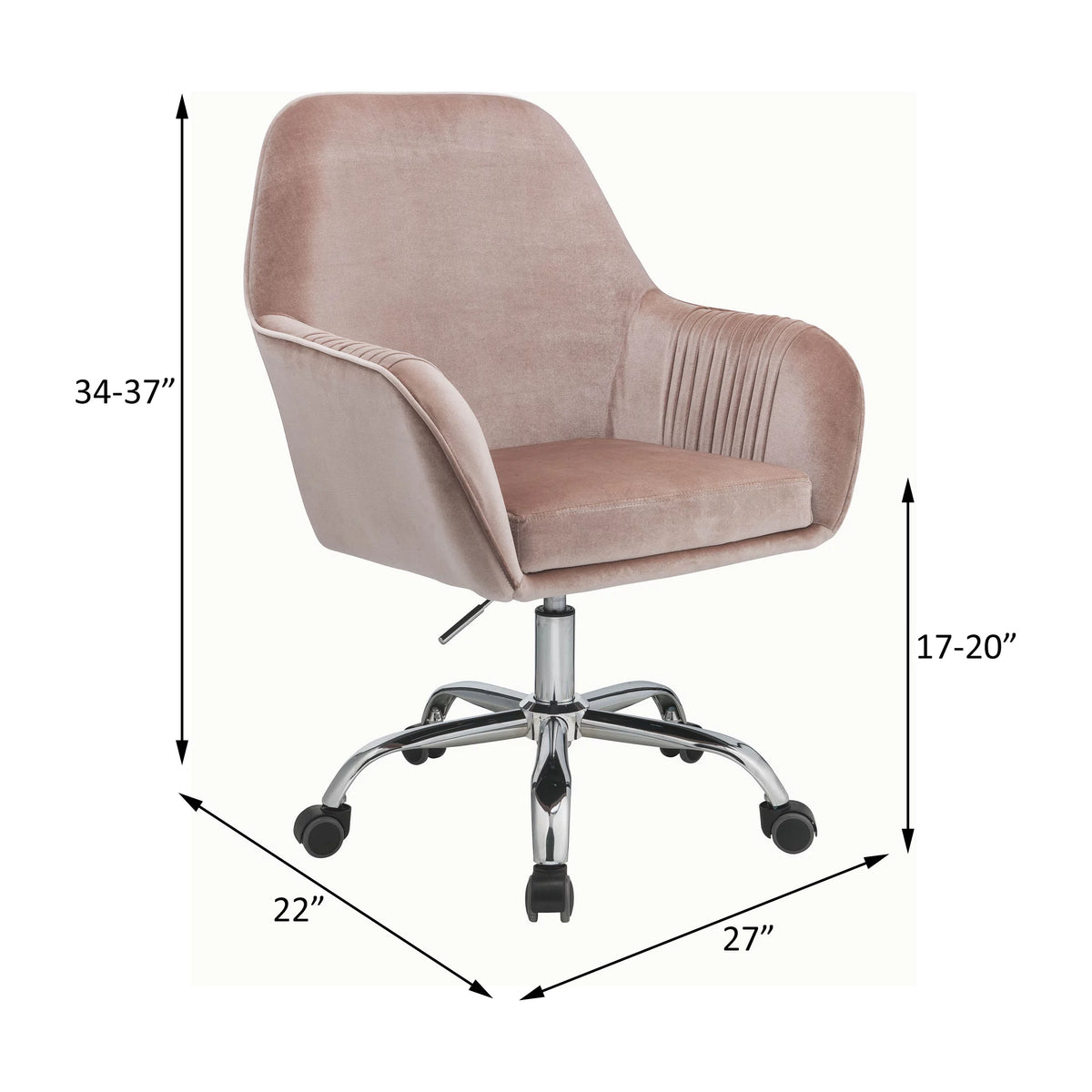 Pink Peach Velvet Office Chair M948